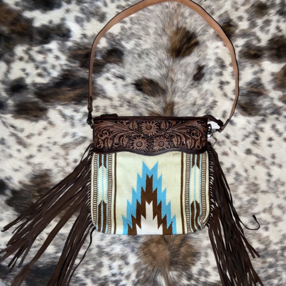 Hand Tooled Saddle Blanket Purse